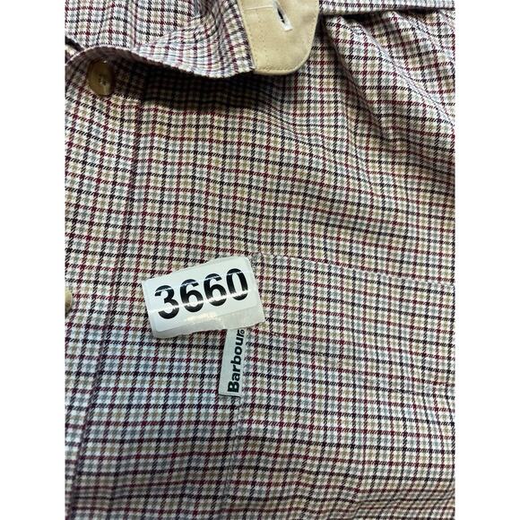 Barbour Shirt Mens Extra Large Red Tan Plaid Check Preppy Casual Xl‎ Long Sleeve - Picture 6 of 7